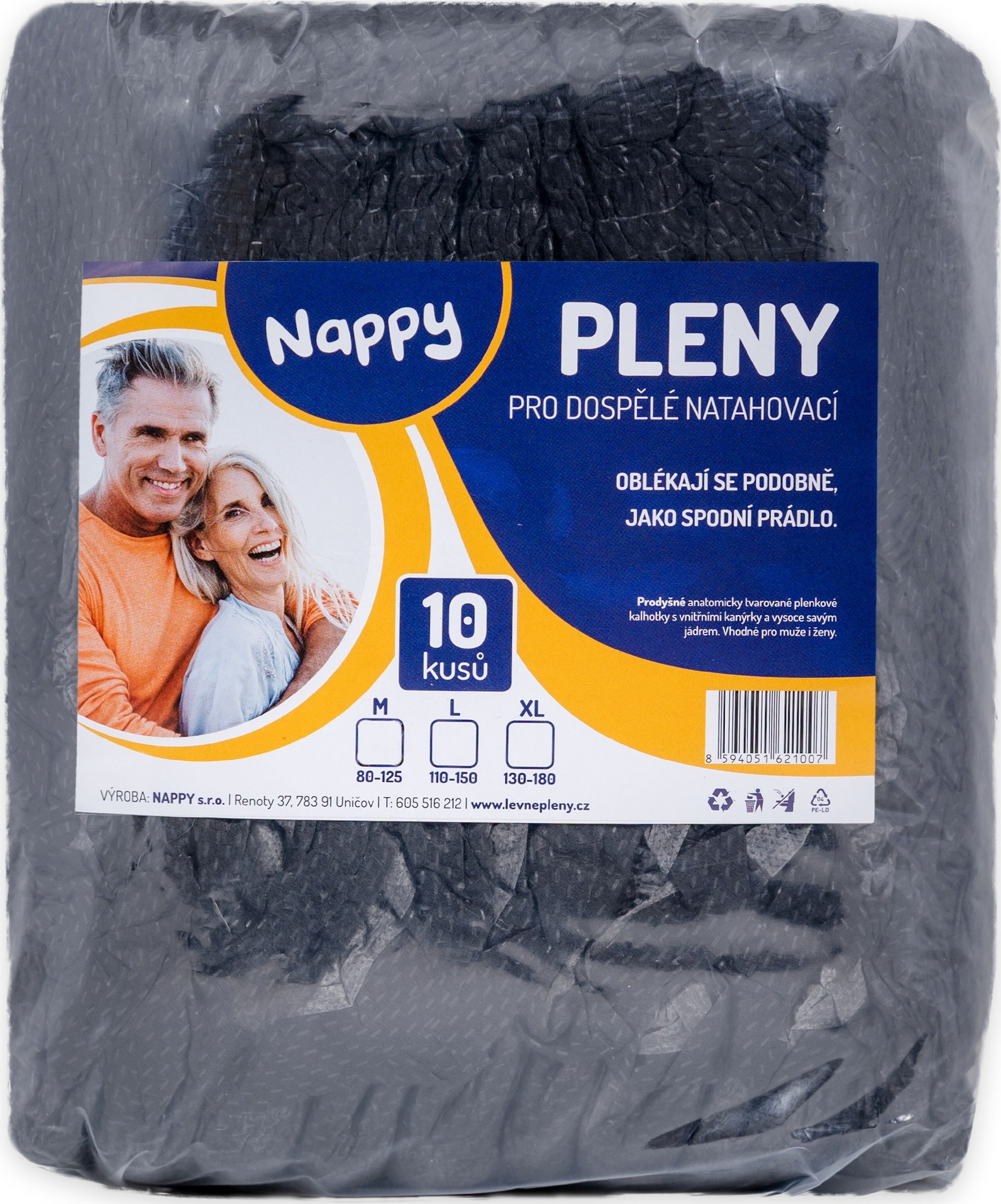 Nappy Inkontinenční kalhotky navlékací M 10 ks, černé