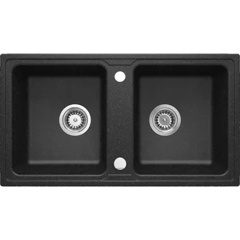 Granitový dřez Dvoukomorový granitový dřez Deante Zorba černý