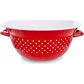 SMALTOVANÁ KUCHYŇSKÁ MÍSA ČERVENÁ S BÍLÝMI PUNTÍKY RETRO VINTAGE 2,5 L