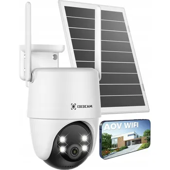 IP kamera COCOCAM Venkovní kamera 3MP s nepřetržitým záznamem 24/7, AI, PTZ, solární panel, IP66