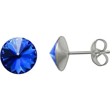 Náušnice NUBIS® Ocelové náušnice Crystals from Swarovski® 6mm, SAPPHIRE - NU003-SP