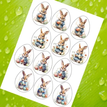 Jedlá dekorace na dort ZAJÍČEK (7 cm) | 12 ks Fondánový list (NEVYŘEZÁNO)