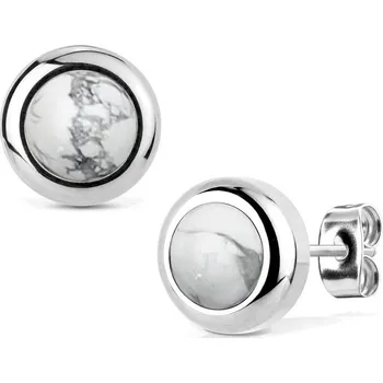 Náušnice NUBIS® Ocelové náušnice Howlit 6mm - NB022-06