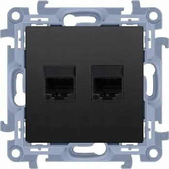 Elektrická zásuvka Simon 10 Počítačová a telefonní zásuvka černá