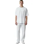 Playback Pánské černé nadměrné tričko s krátkým rukávem výstřih do V Barva: Bílá, Velikost: S