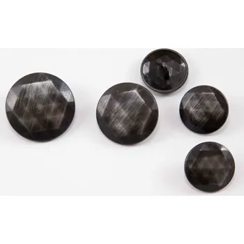 Knoflík Luxusní kovový knoflík - s lomeným šestiúhelníkem - matný - starostříbrný - průměr 1,77 cm