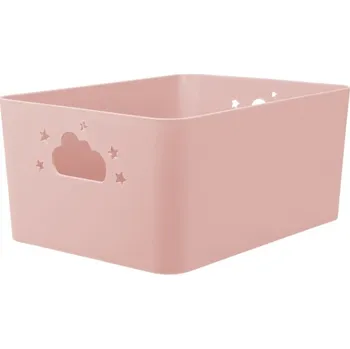 Úložný box ÚLOŽNÝ KOŠÍK Z PLASTU 26 X 17,4 X 11 CM RŮŽOVÝ