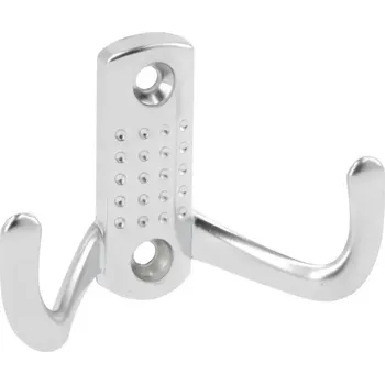 Věšák 66503- dvojháček satén chrom (tečky) (Nástěnný dvojháček v povrchu satén chrom. Praktický doplněk do interiéru.)