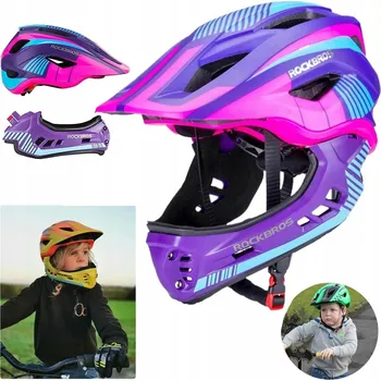 Cyklistická přilba Dětská cyklistická helma Rockbros městská fialová velikost S s nastavením
