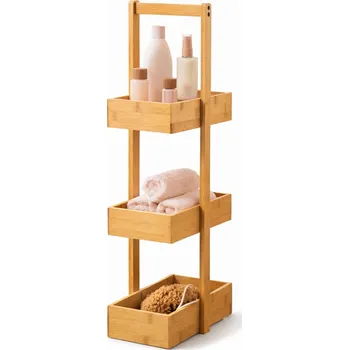 regál Koupelnový regál Smukke, hnědé odstíny, 16 x 25 x 76 cm