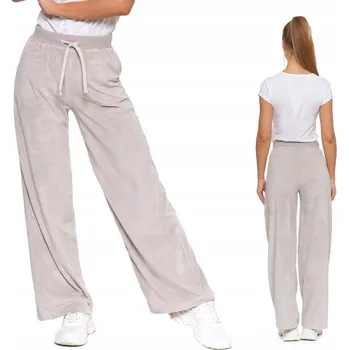 Dámské tepláky MORAJ s širokými nohavicemi a vysokým pasem, velurové XL