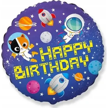 Balónek Fóliový balónek Happy Birthday Kosmos Planety 45 cm