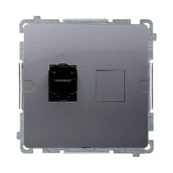 Elektrická zásuvka Internetová zásuvka nástěnná Kontakt-simon stříbrná