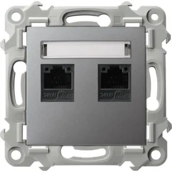 Elektrická zásuvka Internetová zásuvka nástěnná Ospel šedá