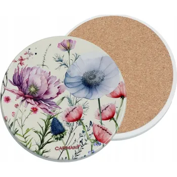 Obraz Carmani, keramická kulatá podložka pod hrnek - KVĚTY