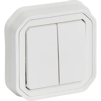 vypínač Nové Plexo - Dvojitý spínač, zápustný - bílý - Legrand 069855L