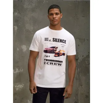 Sinsay - Bavlněná košilka s potiskem - bílá - 263HL-00X - 263HL-00X-XS