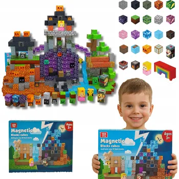 ostatní stavebnice GRACEDUCK MAGNETICKÉ STAVEBNÍ STAVEBNICE 150 DÍLŮ PRO DĚTI TEMNÝ LES 3+