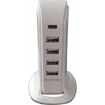 Hykker USB nabíjecí stanice 30W s 5 porty, bílá