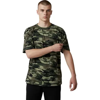 Pánské tričko Tovta Pánské maskáčové nadměrné tričko s krátkým rukávem Barva: Vojenská, Velikost: 7XL