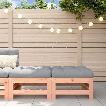 Podložka pod nohu vidaXL Zahradní podnožky s poduškami 2ks medově hnědé masivní borovice [825701] Barva: Přírodní douglaska