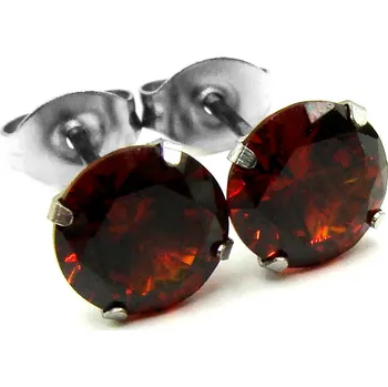 Náušnice RajSperku Náušnice z Chirurgické oceli s kamínkem 0,7 cm červené NS260127 dárkové balení zdarma