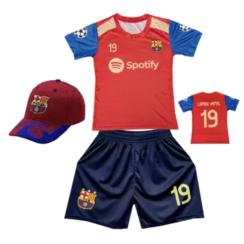 Numberoplus Dětský fotbalový dres + fotbalová kšiltovka Barcelona FC - Lamine Yamal 19 Velikost: 10-let (vel.134)