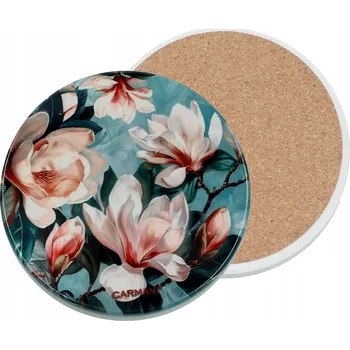 Obraz Carmani, keramická kulatá podložka pod hrnek - KVĚTY, magnólie
