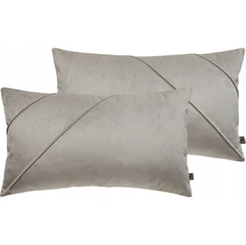 Povlak na polštářek Dekorační povlak na polštář Boho, sametový velur, šedo-béžový, sada P+L 40x70 cm