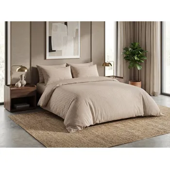 Povlečení Hotelové povlečení z mikrovlákna JASMINE PURE béžové - proužek 1 cm Rozměr povlečení: 70 x 90 cm | 140 x 200 cm