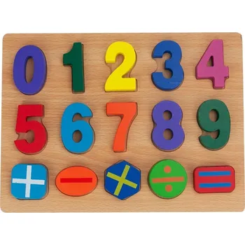 Dřevěná hračka Dřevěné ČÍSLICE třídič skládačka MONTESSORI učení