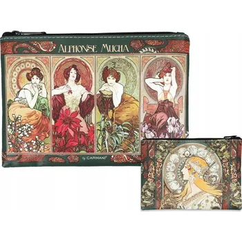 Kosmetická taška Carmani, kosmetická taštička 21x15 cm - Alfons Mucha/Drahé kameny