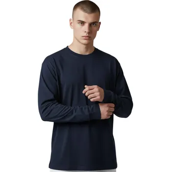 Pánské tričko Lucky Green Pánské modré tričko s dlouhým rukávem 01 Barva: Modrá, Velikost: XL