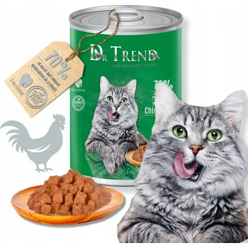 Krmivo pro kočku DR. TREND PREMIUM vlhké krmivo pro kočky S KUŘETEM 70 % masa 400 g