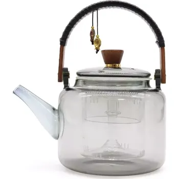 Čajová souprava AWM, Ltd, S3 8AL Skleněná Čajová Konvice uhlová s parním systémem a skleněným sítem - Perla 1000ml