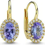 Lillian Vassago Zlaté náušnice s tanzanitem a brilianty LLV11