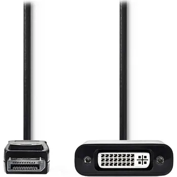 Kabel do PC NEDIS redukční kabel DisplayPort/ zástrčka DisplayPort - zásuvka DVI-D 24+1p/ černý/ 20cm