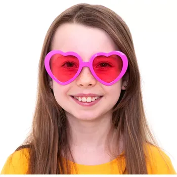 Party dekorace Párty brýle srdíčkové růžové