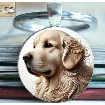 Přívěsek na klíče se zlatým retrívrem