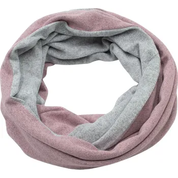 Šála Tunelová zimní šála - růžovo-šedá 2