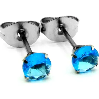 Náušnice OceloveSperky1 Náušnice z Chirurgické oceli s kamínkem 0,4 cm tyrkysové NS260130 dárkové balení zdarma