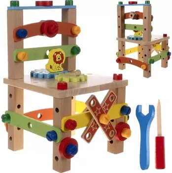 Dřevěná hračka Dřevěná smyslová židle pro děti