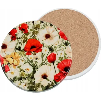 Obraz Carmani, keramická kulatá podložka pod hrnek - KVĚTY