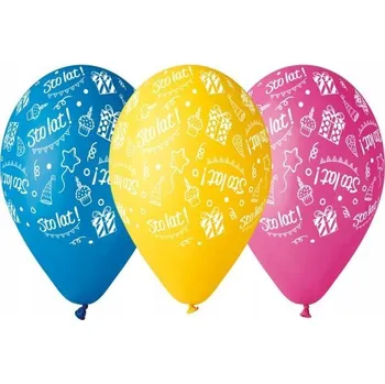 Balónek Balónky Premium Sto Lat, barevné, 12 palců, 5 ks