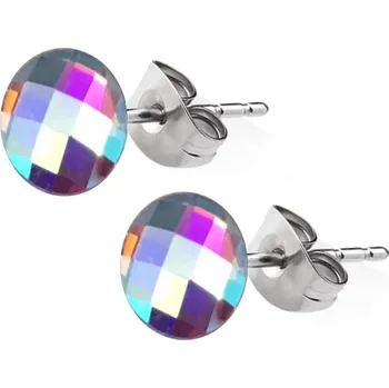 Náušnice NUBIS® Ocelové náušnice s duhovými kameny - NBP78-AB