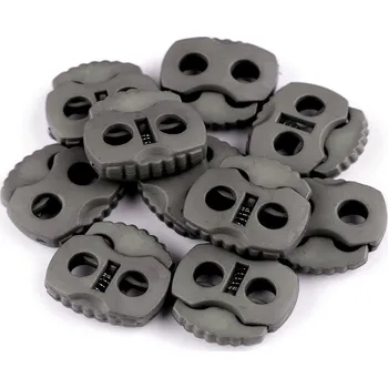 Brzdičky s dvěmi dírkami 20x20 mm, malé, 32 šedá střední