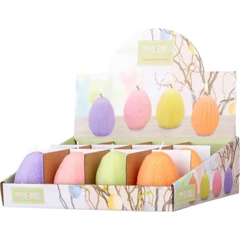 Svíčka Svíčka vejce 50x70mm, mix barev /12KS/