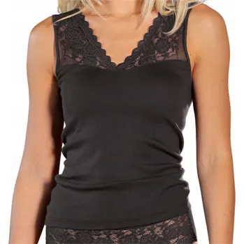 Top se širokými ramínky bavlněné tílko Nina Von C Mode černé 38