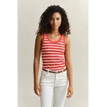 TOP GANT STRIPED RIBBED TANK TOP PERFECT RED