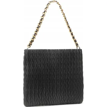 Miss Lulu reliéfní taška přes rameno s řetízkovým popruhem - černá